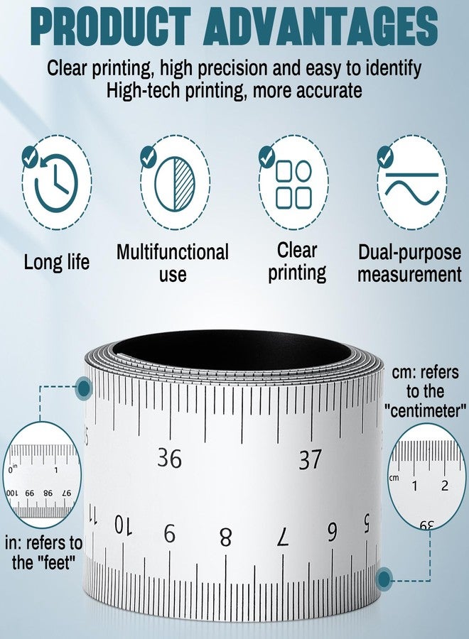 Relaxweex 1 Pcs 39.37 Inch Magnetic Ruler Flexible Ruler with Both Inches and Centimeters Magnet Measuring Tape, Suitable for Lathes, Workshops, Table Saws, Mills, Easy to Take - Image 3