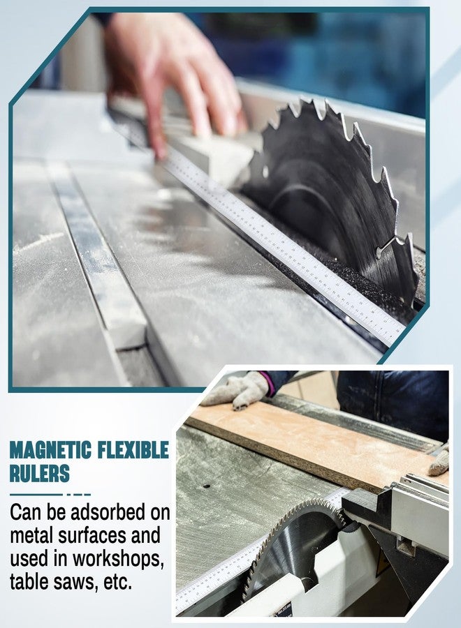 Relaxweex 1 Pcs 39.37 Inch Magnetic Ruler Flexible Ruler with Both Inches and Centimeters Magnet Measuring Tape, Suitable for Lathes, Workshops, Table Saws, Mills, Easy to Take - Image 5