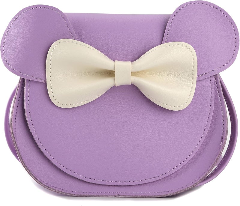 QiMing Little Mouse Ear Bow Crossbody Purse,PU Shoulder Handbag for Kids Girls Toddlers - Image 1