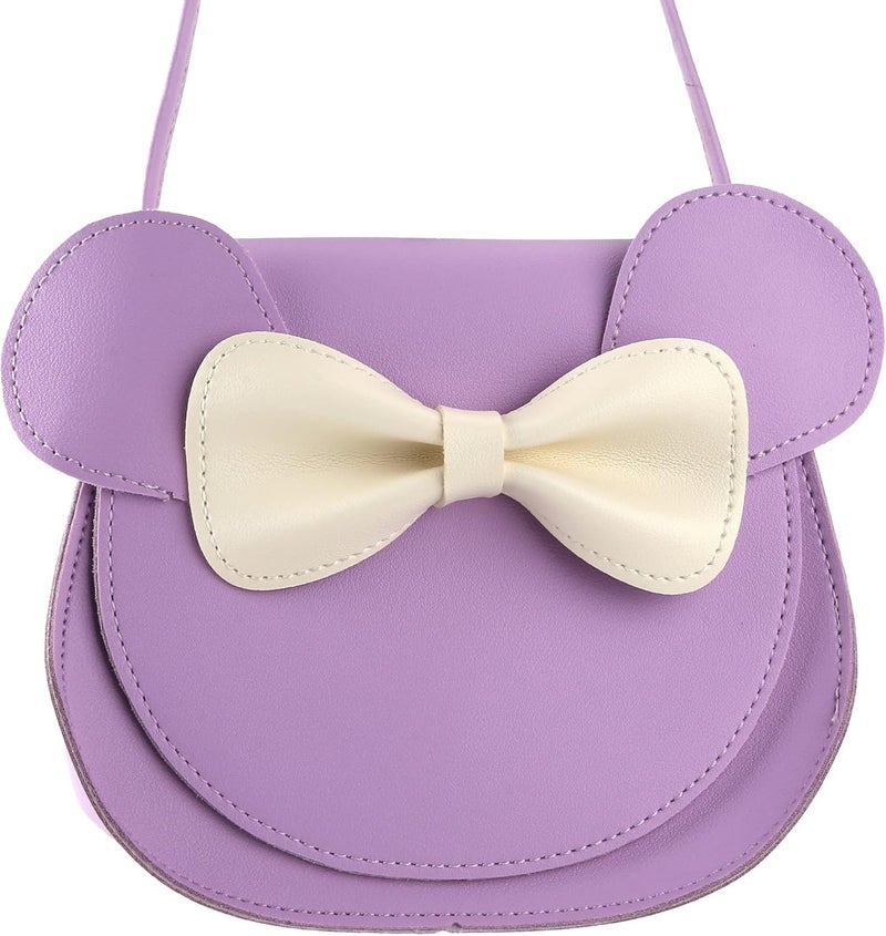 QiMing Little Mouse Ear Bow Crossbody Purse,PU Shoulder Handbag for Kids Girls Toddlers - Image 5