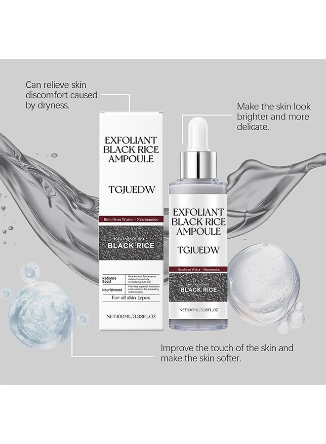  اوساورا أمبول تقشير الأرز الأسود، أمبول تقشير بيل شوت للجمال بإشراقة الأرز الأبيض، مقشر ناعم للوجه والجسم لإزالة خلايا الجلد الميت - أرز أسود، 100 مل - Image 5