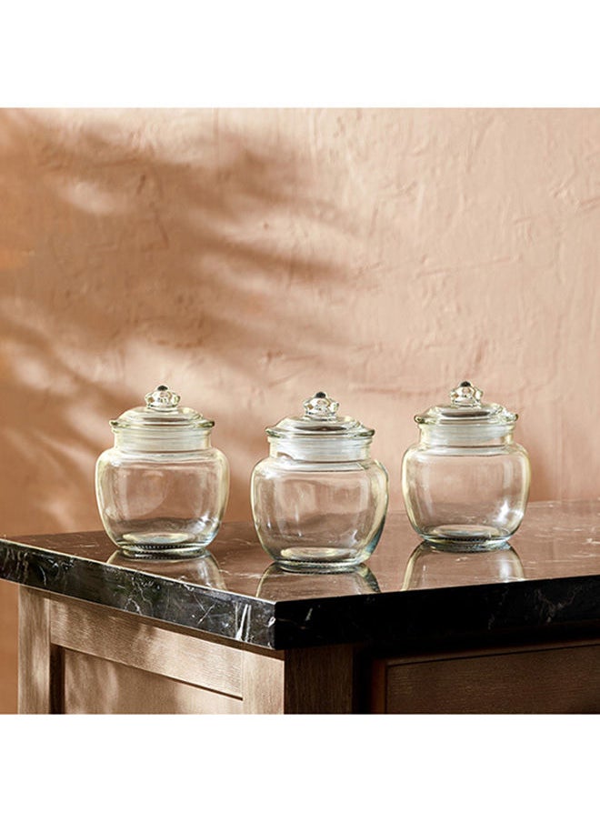 Home Box Atlanta 3-Piece Belly Glass Jar Set 600 Ml  - Image 1