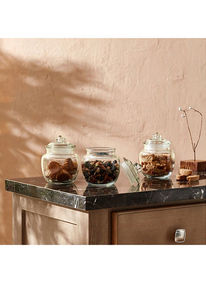 Home Box Atlanta 3-Piece Belly Glass Jar Set 600 Ml  - Image 4