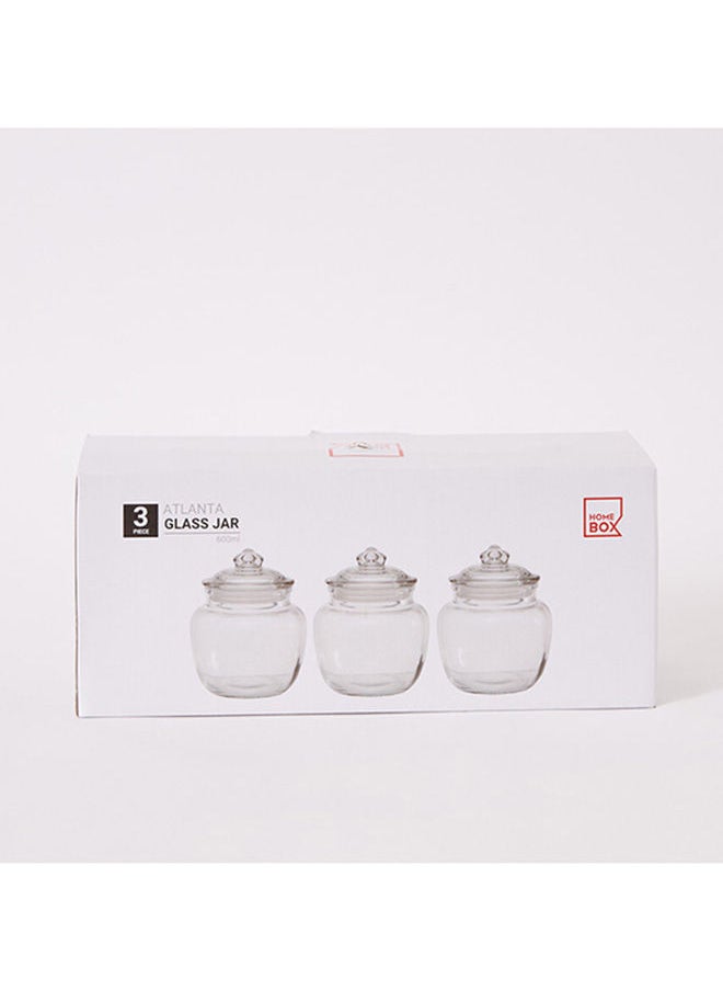 Home Box Atlanta 3-Piece Belly Glass Jar Set 600 Ml  - Image 5