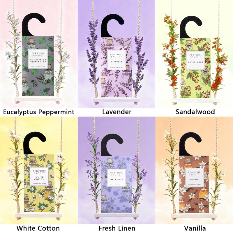 ROSE COTTAGE Large 12 Packs Sea Breeze Hanging Closet Deodorizer Air Freshener Long Lasting Scented Sachets Smell Goods for House - Image 4