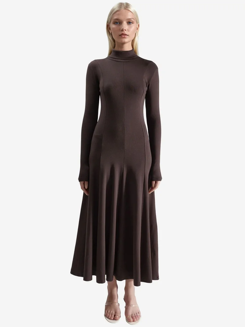 Busem BUSEM Long Sleeve A-Line Midi Dress