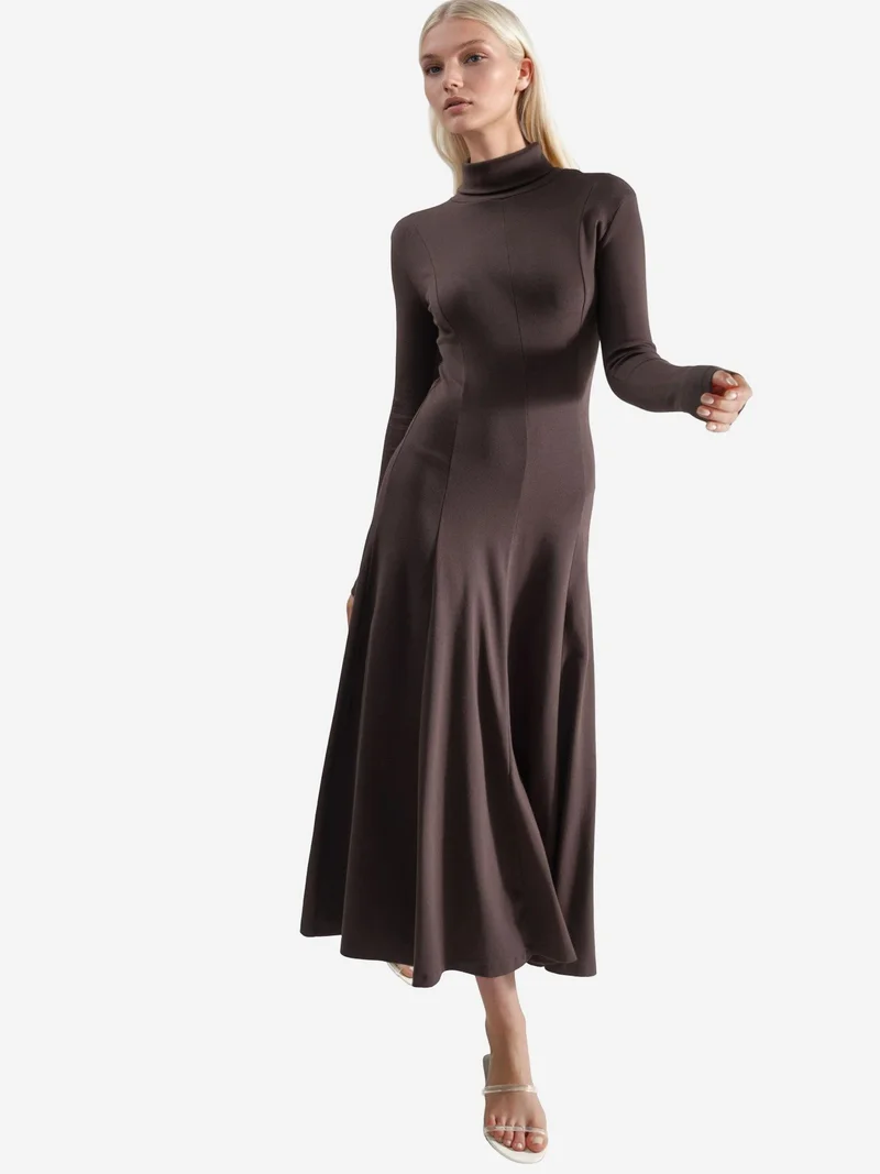 Busem BUSEM Long Sleeve A-Line Midi Dress