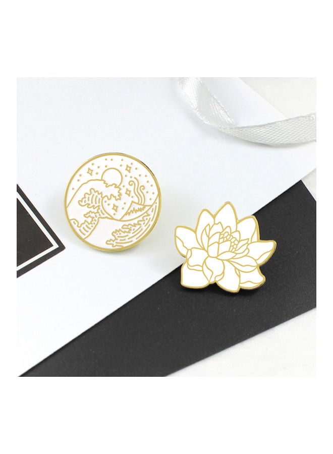 NIBEMINENT Lotus Wave Enamel Brooch Pin  - Image 5