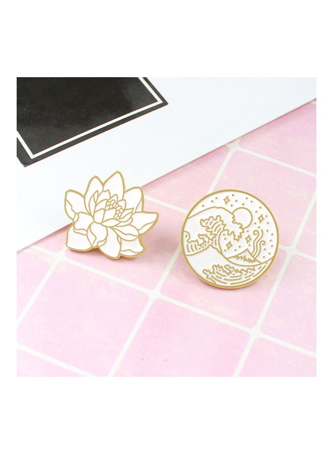NIBEMINENT Lotus Wave Enamel Brooch Pin  - Image 4