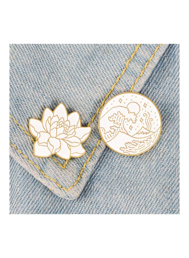 NIBEMINENT Lotus Wave Enamel Brooch Pin  - Image 2