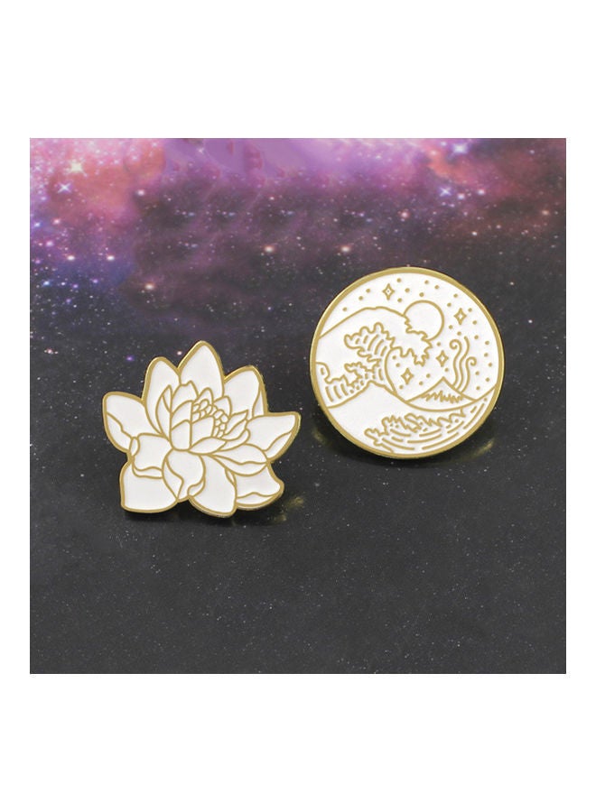 NIBEMINENT Lotus Wave Enamel Brooch Pin  - Image 3