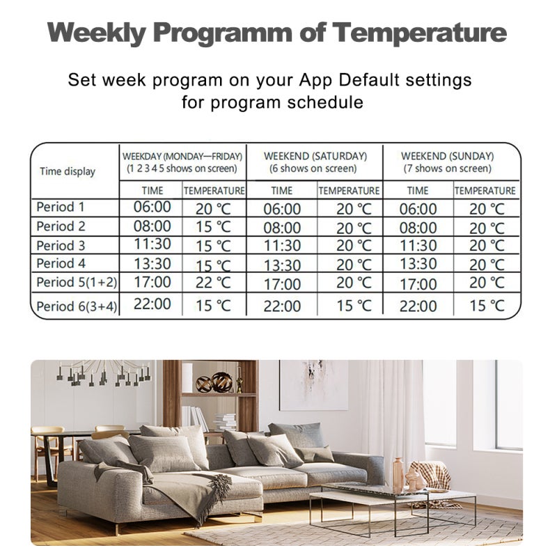 Smart Thermostat: 24V Water&Gas Boiler, Ultra-Thin Wall-Mounted Design - WiFi App & Voice Control, Programmable Thermostat for Home Smart Living - Image 4