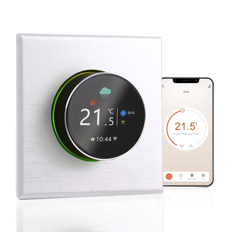 Smart Thermostat: 24V Water&Gas Boiler, Ultra-Thin Wall-Mounted Design - WiFi App & Voice Control, Programmable Thermostat for Home Smart Living - Image 1