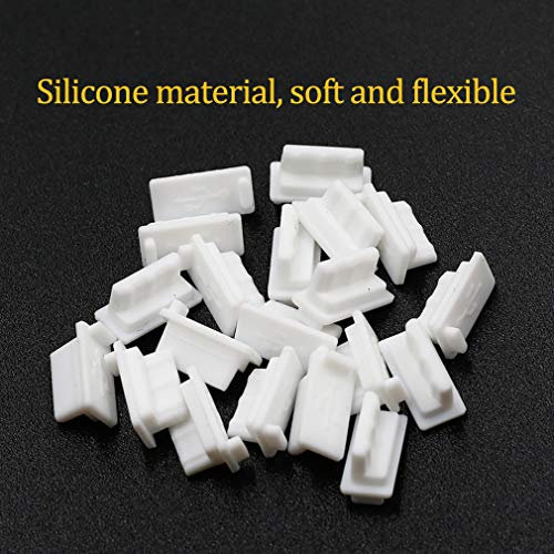 Hitefu Yoohey 20PCS Silicone USB A Type Female Anti Dust Cover Plug Protector Stopper Cover (White) - Image 3