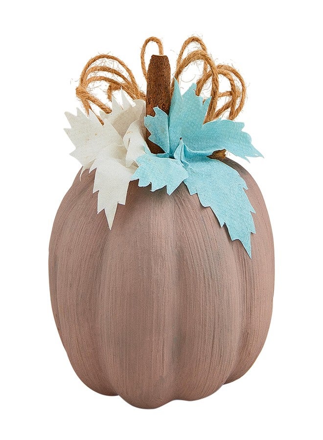 Mud Pie Pastel Pumpkin Sitter, Tan, 6" x 4 1/2" Dia - Image 1