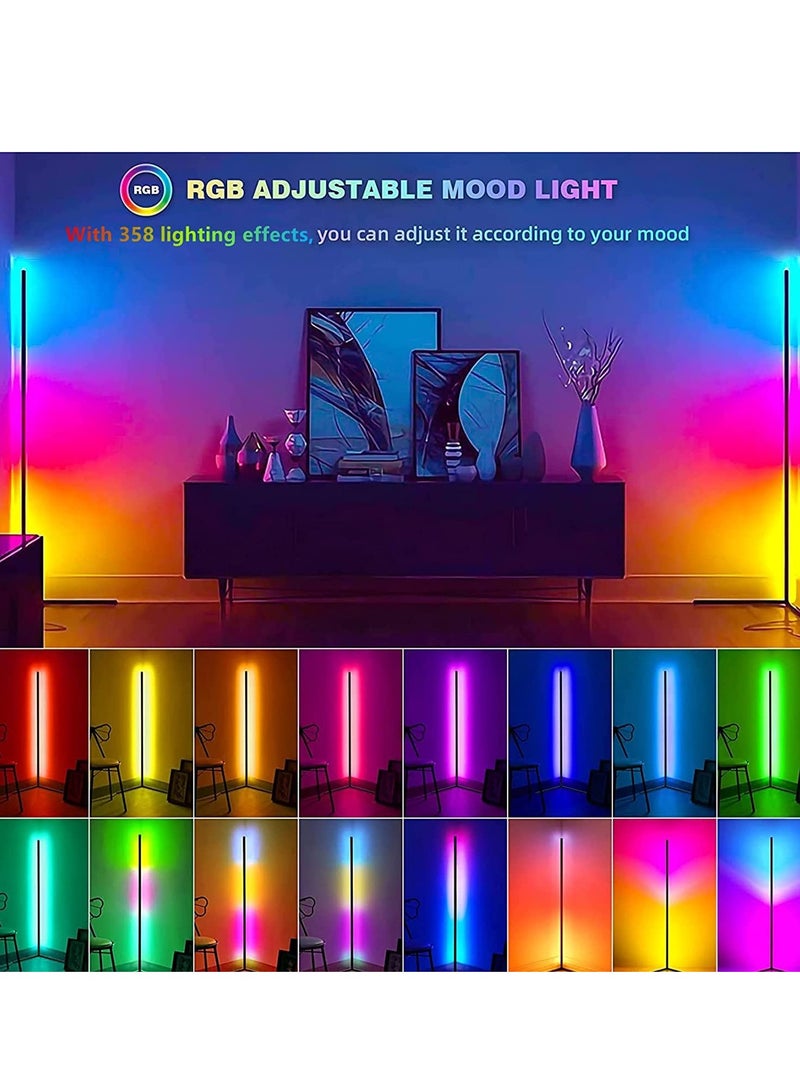مصباح زاوية LED RGB – ضوء أرضي متعدد الألوان بتدرج مع جهاز تحكم عن بعد لتزيين المنزل العصري والإضاءة المحيطة - Image 3