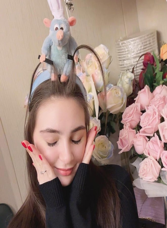 SQUISHCO Hairbands for Girls, Dark Blue Mouse Hairband, Cute Hair Accessories for Girls, Party Hairband for Daily Makeup and Special Occasions - Image 2