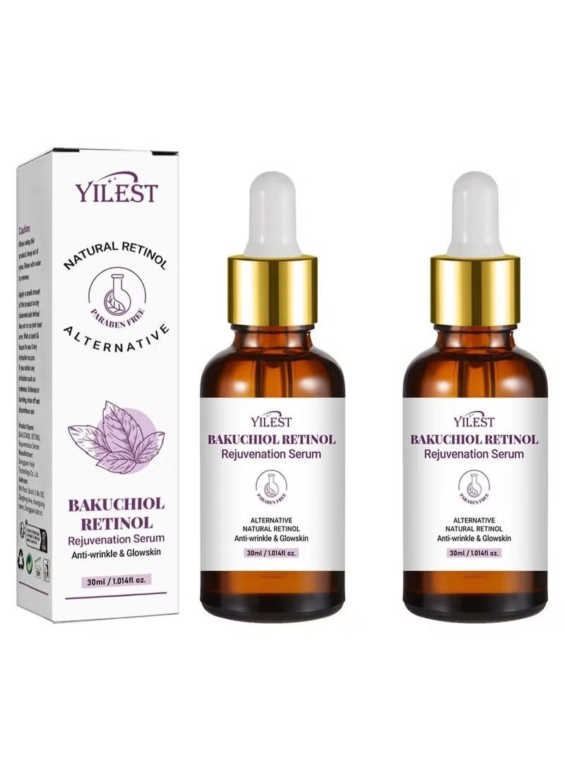 ييلست Bakuchiol الرتينول تجديد الشباب المصل, أفضل مصل الرتينول للتجاعيد Bakuchiol الرتينول الوجه المصل الكوري, مصل الرتينول للتجاعيد, تقليل التجاعيد (2pcs)