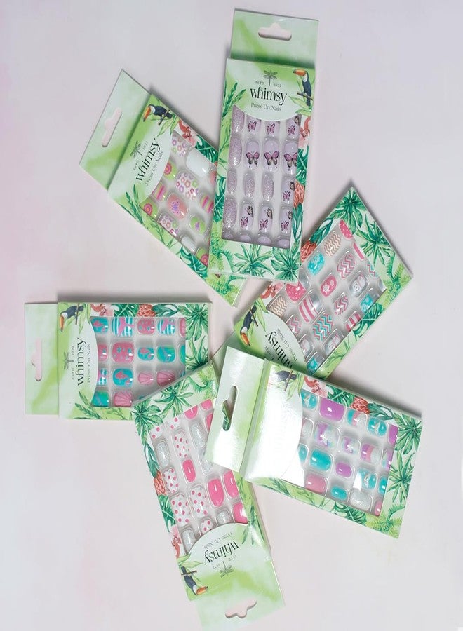 Whimsy Beauty 24pcs Kids Press-On Nails|Reusable Artificial Stick on Nail Set|Lightweight, Long Lasting, Easy to Use|Quick Fix Nails for Kids (Mermaid) - Image 3