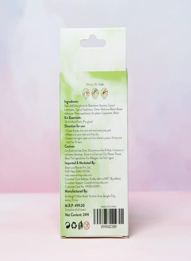 Whimsy Beauty 24pcs Kids Press-On Nails|Reusable Artificial Stick on Nail Set|Lightweight, Long Lasting, Easy to Use|Quick Fix Nails for Kids (Mermaid) - Image 2