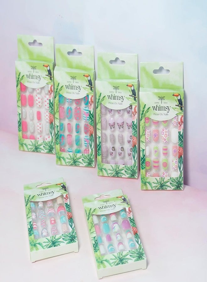Whimsy Beauty 24pcs Kids Press-On Nails|Reusable Artificial Stick on Nail Set|Lightweight, Long Lasting, Easy to Use|Quick Fix Nails for Kids (Mermaid) - Image 4