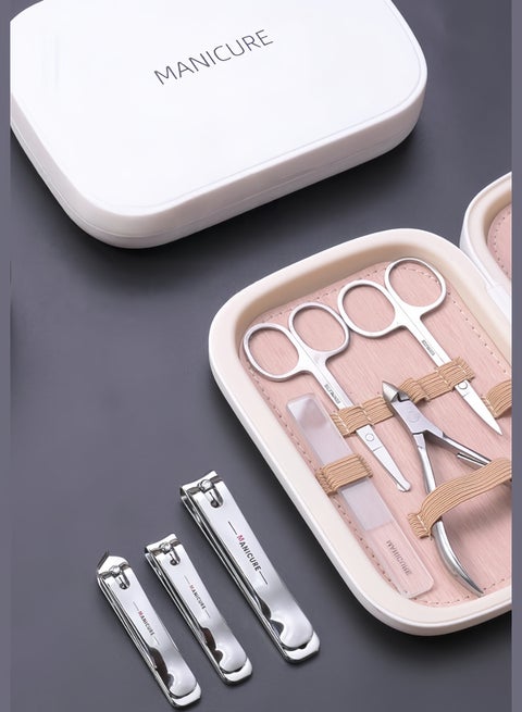 18 In 1 Professional Nail Clipper Manicure Set Nail Cutter ​​Pearl White