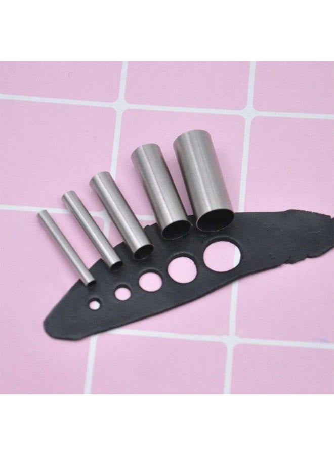 Vidillo Clay Cutters,7Pcs Hole Hollow Punch Cutter Set Stainless Steel Indentation Round Circle Shape Cutters Mold Ceramics Dotting Baking Mold Cutter Punch Tools for Clay Pottery Craft with Storage Case(B2) - Image 3