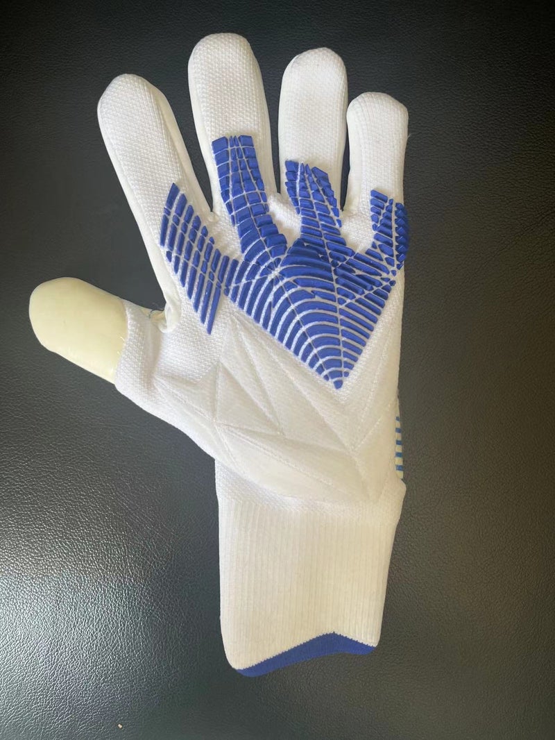 Generic Professional Silicone Grip Goalkeeper Gloves Soccer White blue without standard 