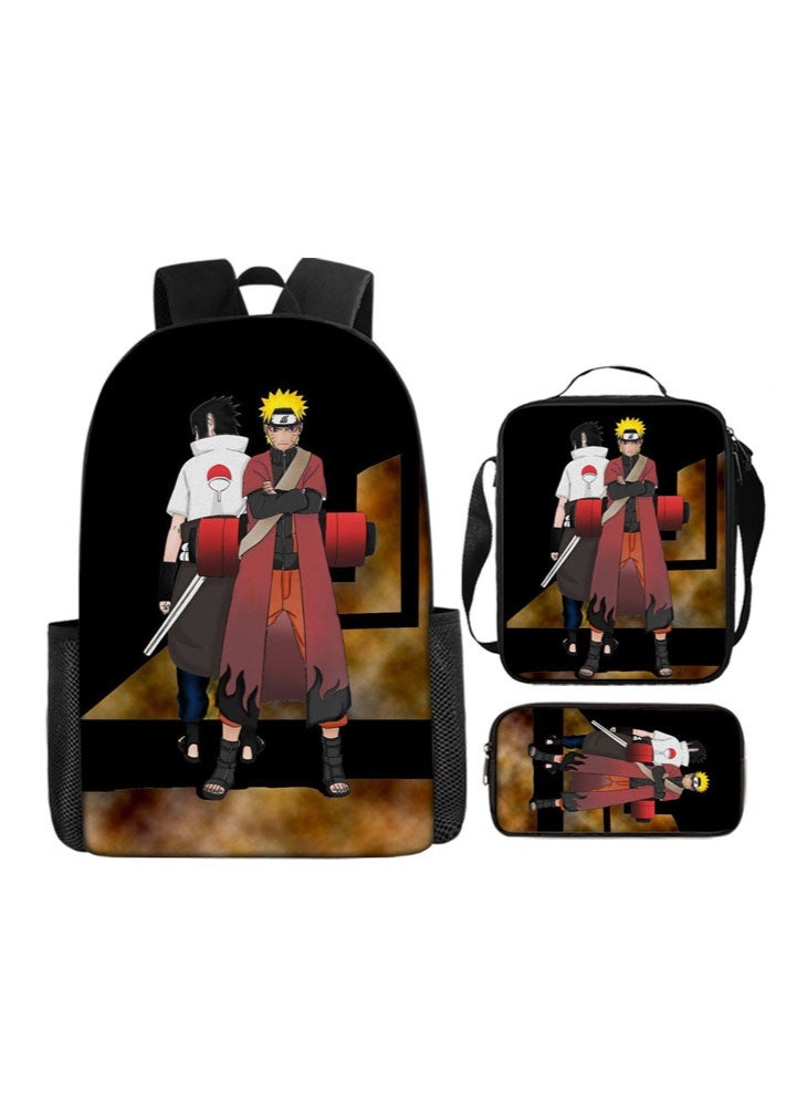 ناروتو حقيبة ظهر ناروتو الجديدة ، مقلمة ، حقيبة كتف ، بدلة من ثلاث قطع ، حقيبة سفر رياضية ترفيهية للرجال والنساء ، حقيبة ظهر مدرسية للطلاب - Image 1