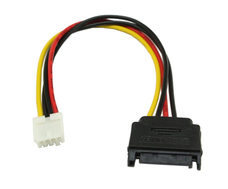 zdyCGTime 8-Inch 4 Pin Floppy Drive to 15 Pin SATA Male Power Cable(2-Pack) - Image 2