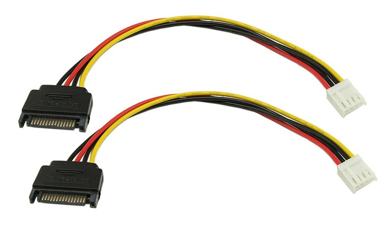 zdyCGTime 8-Inch 4 Pin Floppy Drive to 15 Pin SATA Male Power Cable(2-Pack) - Image 1