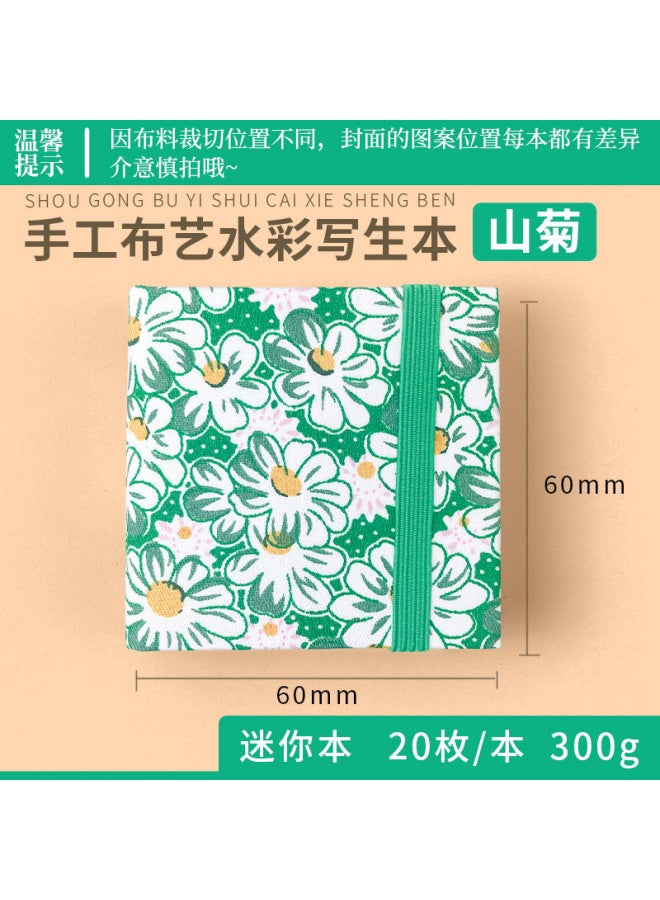 Flying Bird Feile Bird Fabric Watercolor Book 300g Art Student Painting Square Hand Account Book Fine Grain Mini Portable Painting Book - Image 1