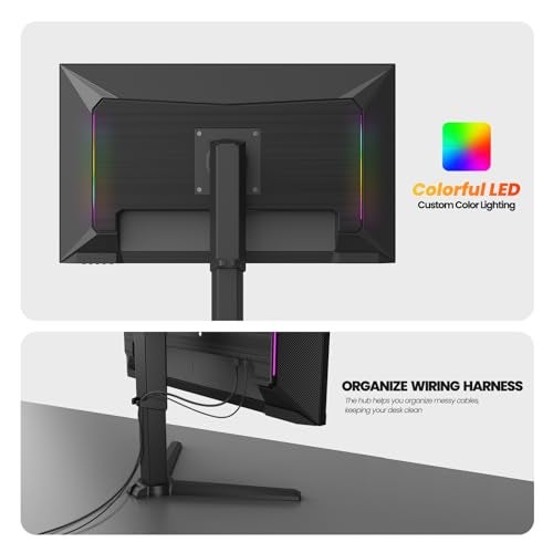 CRUA 27” 540Hz Gaming Monitor, IPS FHD(1920x1080P), AMD FreeSync, 120% sRGB, Height/Pivot/Rotating/Tilt Adjustable Vertical Monitor, HDMI 2.1 + DP 1.4, Wall Mount Install-Black - Image 3