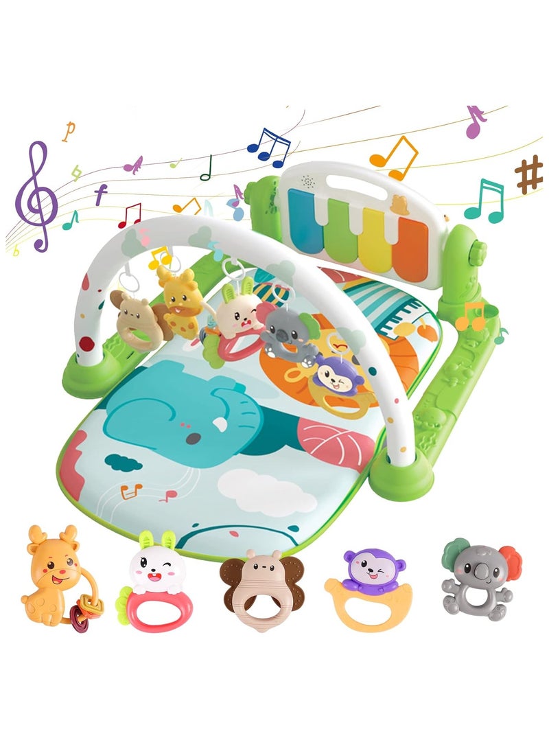 Baby Gyms Play Mats, Funny Piano Play Mats, Detachable Baby Play Gym Mat, Musical Electronic Learning Toys with Music and Lights, Activity Center for Infants and Toddlers - Image 1