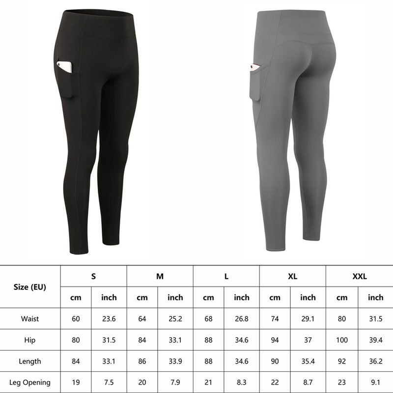 2pcs Women High Waisted Yoga Leggings Fleece Workout Pants Warm Yoga Pants with Pockets - Image 5