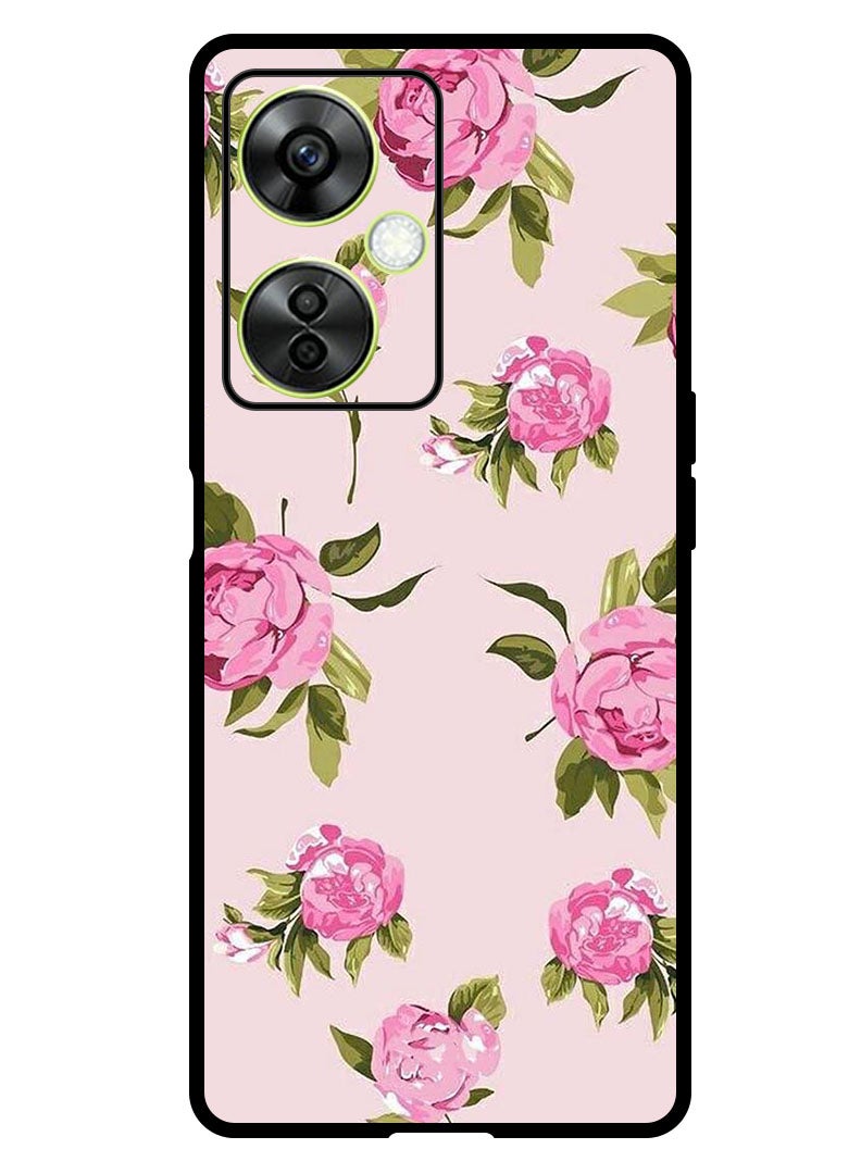 Theodor Protective Case Anti Scratch Shock Proof Bumper Cover For OnePlus Nord N30 Hand Painting Pink Flower - Image 1