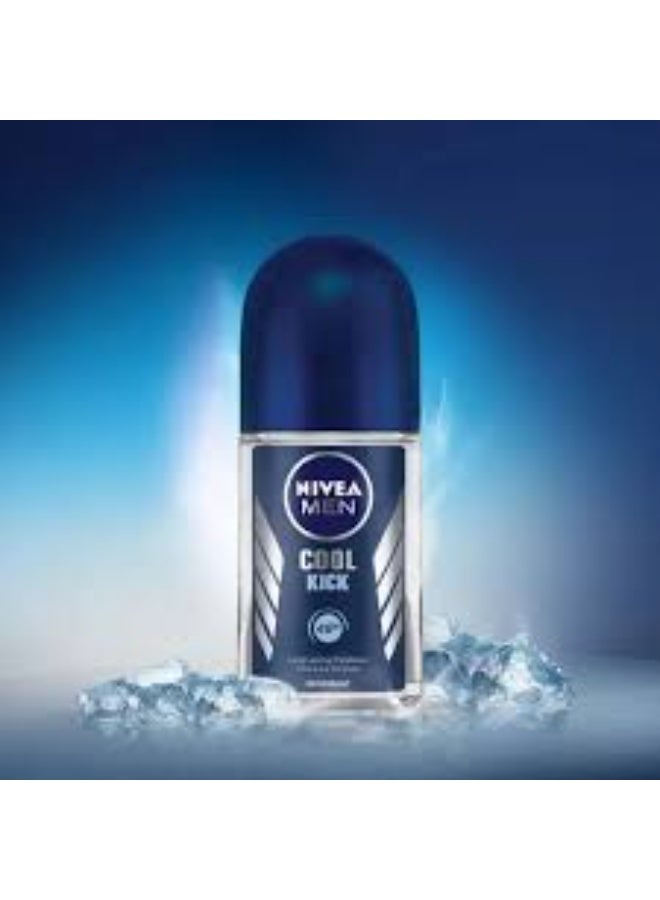 Nivea Men Cool Kick Roll-On Deodorant 50ml - Image 3