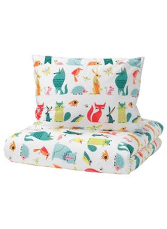 Zaboon Duvet Cover And Pillowcase, Animal/Multicolour, 150X200/50X80 Cm  - Image 1