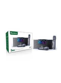 Smart Berry M25 Plus Portable Bluetooth Speaker With 2 Microphones UHF Wireless Karaoke Machine For Adults And Kids Speaker System With Gradual Colorful LED Lights For Home Party  - Image 2