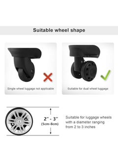 PYC 8PCS Luggage Wheel Covers-Carry on Luggage Suitcase Wheels Protector/Luggage Caster Cover for Most 8-Spinner Wheels Luggage Sets,Silicone Case for Suitcases Wheel/Luggage Accessories  - Image 4