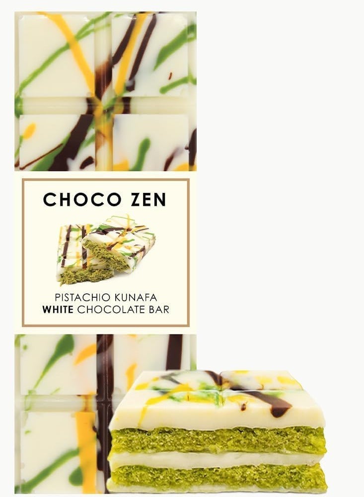 شوكو زين بريميوم بالفستق والكنافة لوح شوكولاتة بيضاء 65 جم - Image 1