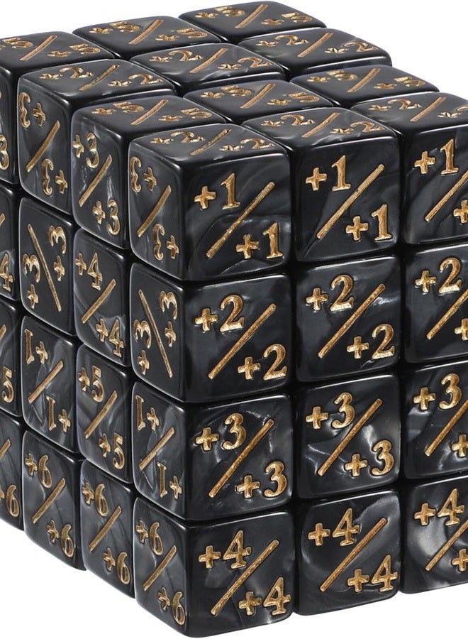 TOPPERFUN 48Pcs Dice Counter, 0.63in D6 Plus and Minus Dice Set, Acrylic Dice Board Game Accessory, Compatible with M-TG, CCG, Card Games - Image 1