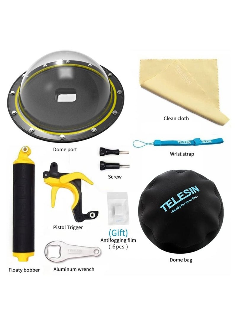 TELESIN - 6'' T05 Underwater Dome Port Housing Waterproof Lens Hood Dome Diving with Dome Storage Bag - Image 1