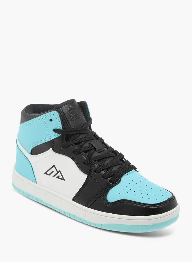 Oaklan by Shoexpress Womens Colourblock High Top Sneakers With Lace-Up Closure