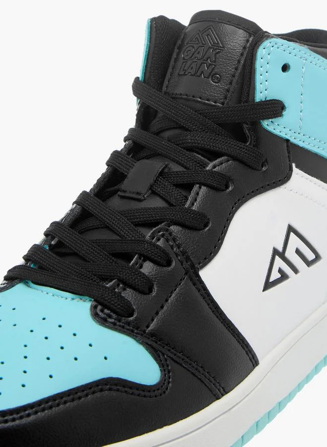 Oaklan by Shoexpress BLUE Colourblock High Top Sneakers With Lace-Up Closure for Women | Best Price UAE