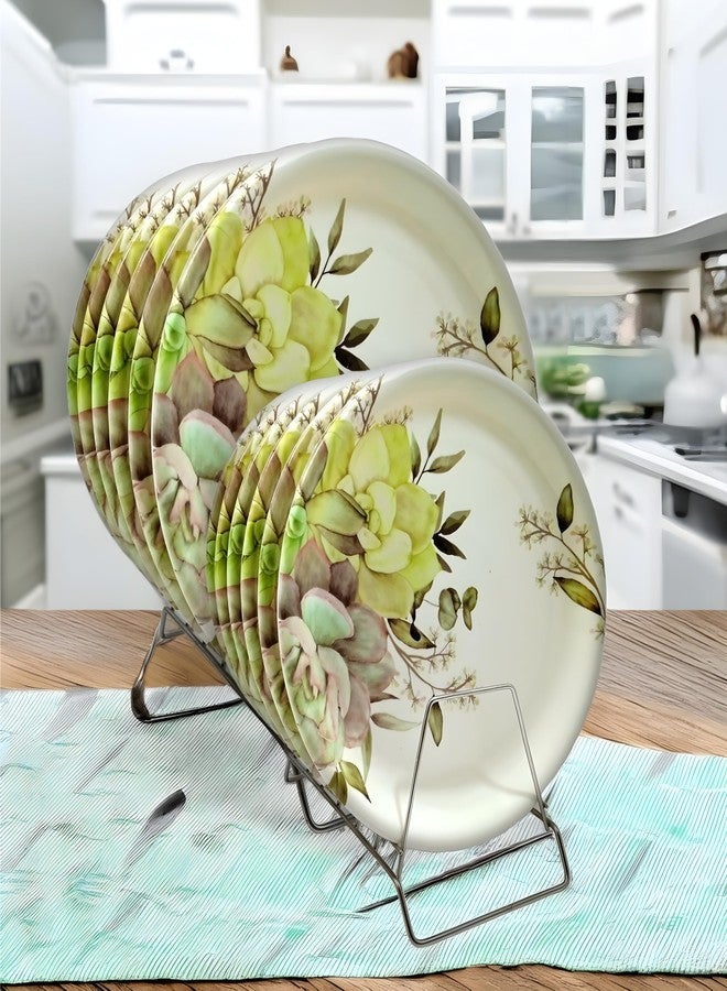 Inpro Complete Your Kitchen Dining with a Round Plate Set of 12 (6 Full Plate & 6 Half Plate) for Dinner - Perfect Dinner Plates Set for Snacks and More! - Image 4