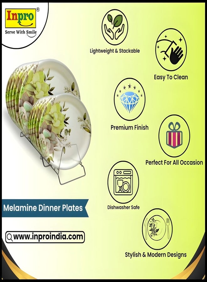 Inpro Complete Your Kitchen Dining with a Round Plate Set of 12 (6 Full Plate & 6 Half Plate) for Dinner - Perfect Dinner Plates Set for Snacks and More! - Image 3