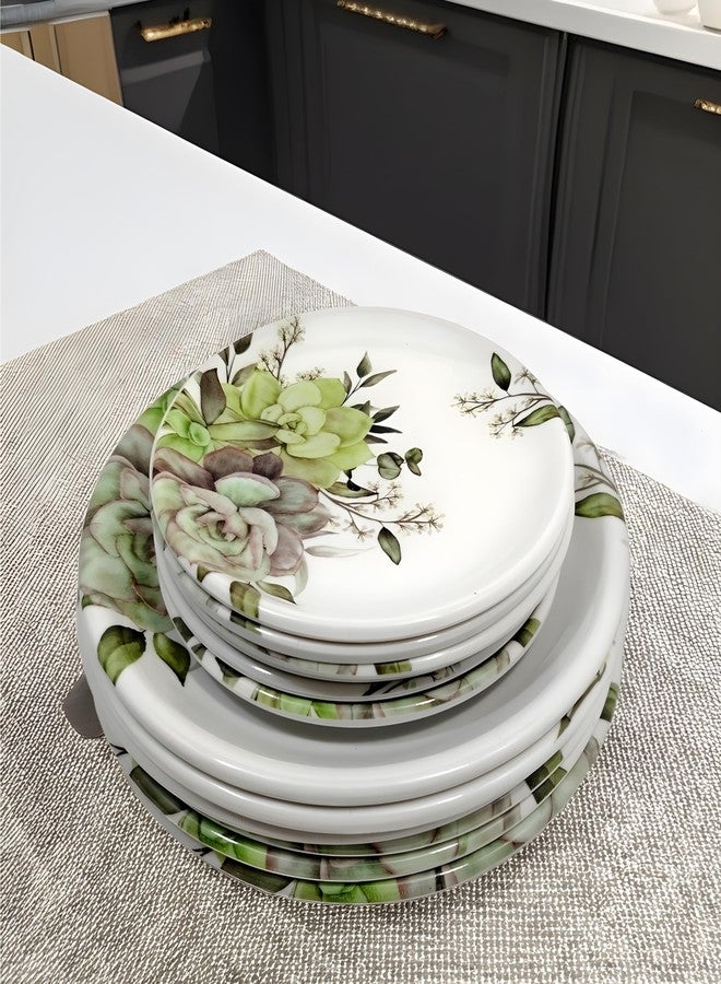 Inpro Complete Your Kitchen Dining with a Round Plate Set of 12 (6 Full Plate & 6 Half Plate) for Dinner - Perfect Dinner Plates Set for Snacks and More! - Image 1