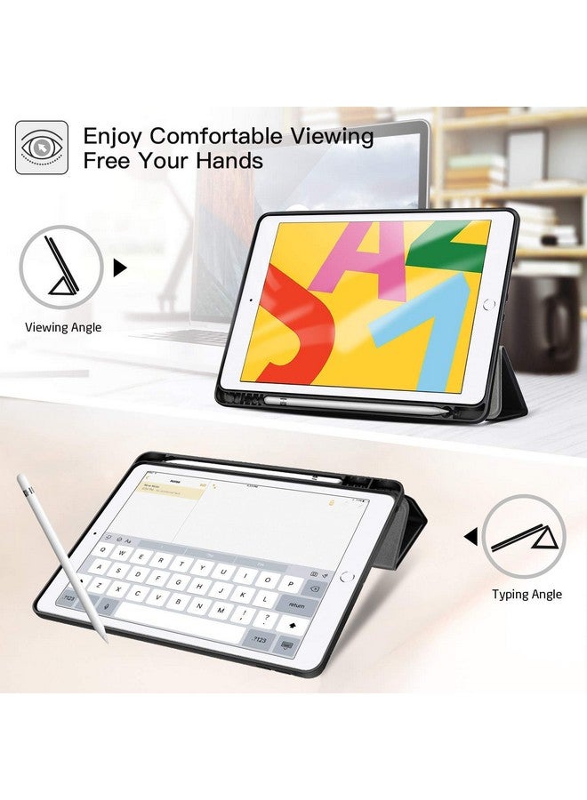Robustrion Smart Flexible Trifold Flip Stand Case Cover with Pencil Holder for New iPad 9.7 inch 2018/2017 6th/5th Generation - Black - Image 3