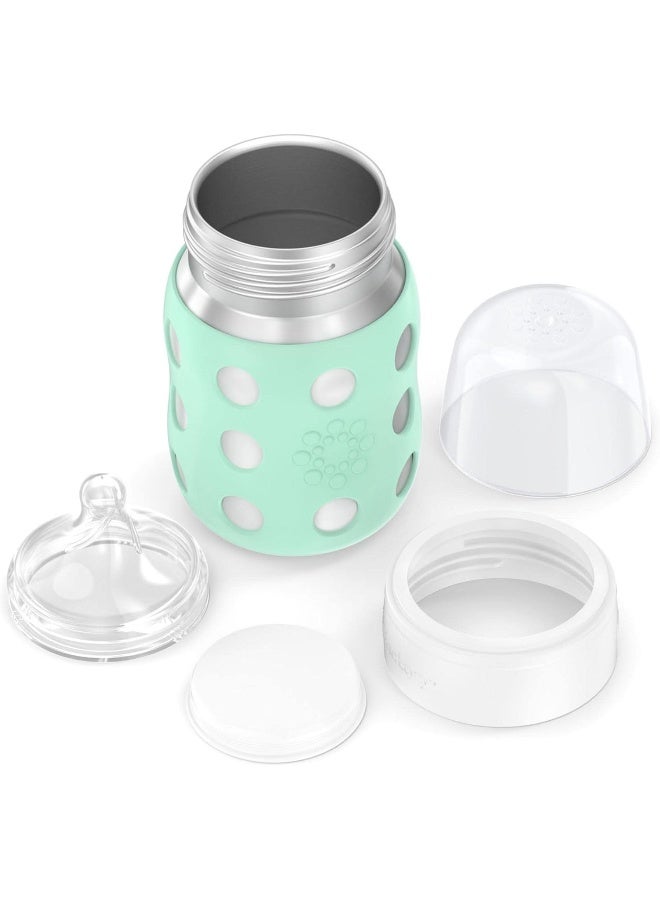 lifefactory زجاجة حليب للأطفال بسعة 8 أونصات من ستانلس ستيل معزولة بالفراغ بفتحة واسعة، مرحلة 2، نعناع، LS2211WMI4 - Image 4